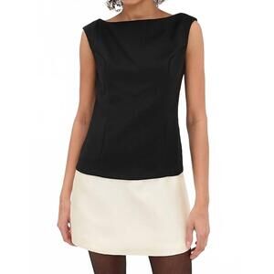 NEW LINE AND DOT isabelle mini dress in off white/black